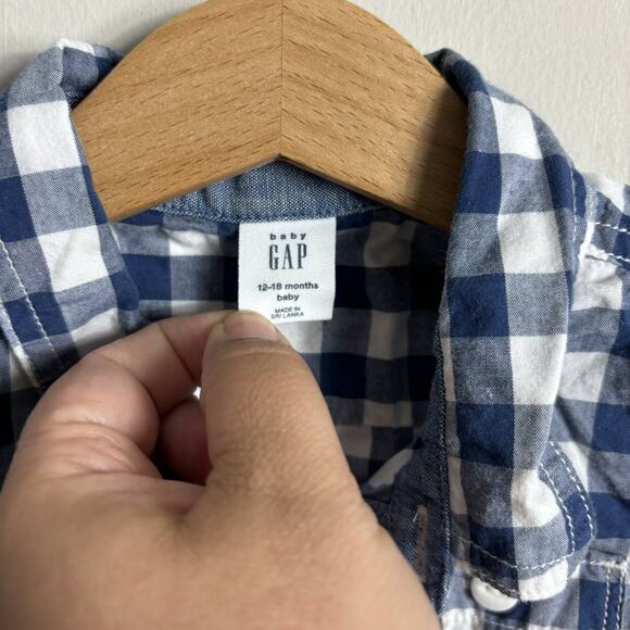 Baby Gap Blue Gingham Romper - Picture 3 of 4